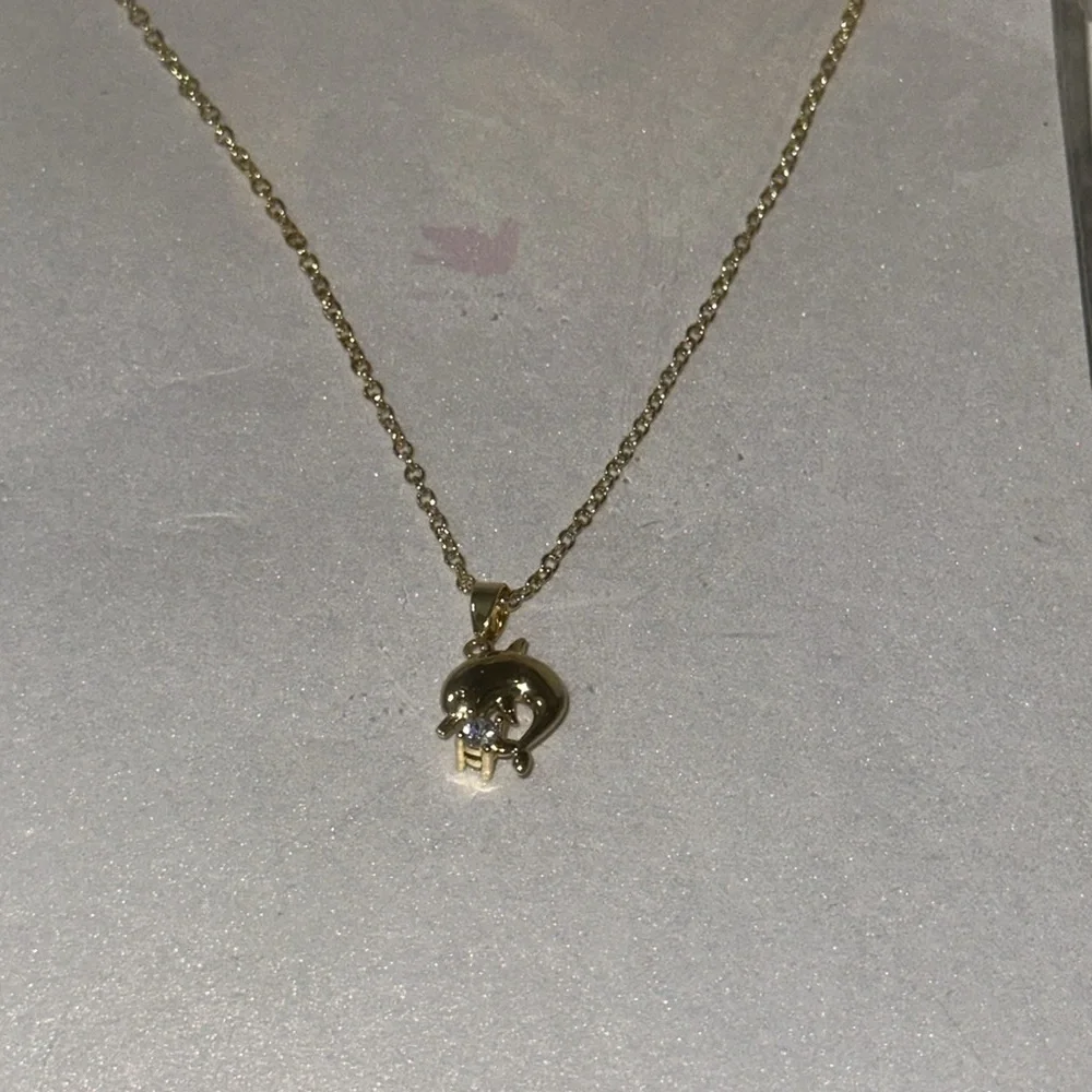 Dolphin and Turtle Bling Necklace for Child NEW